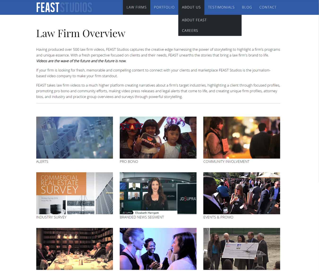 Feast Studios website