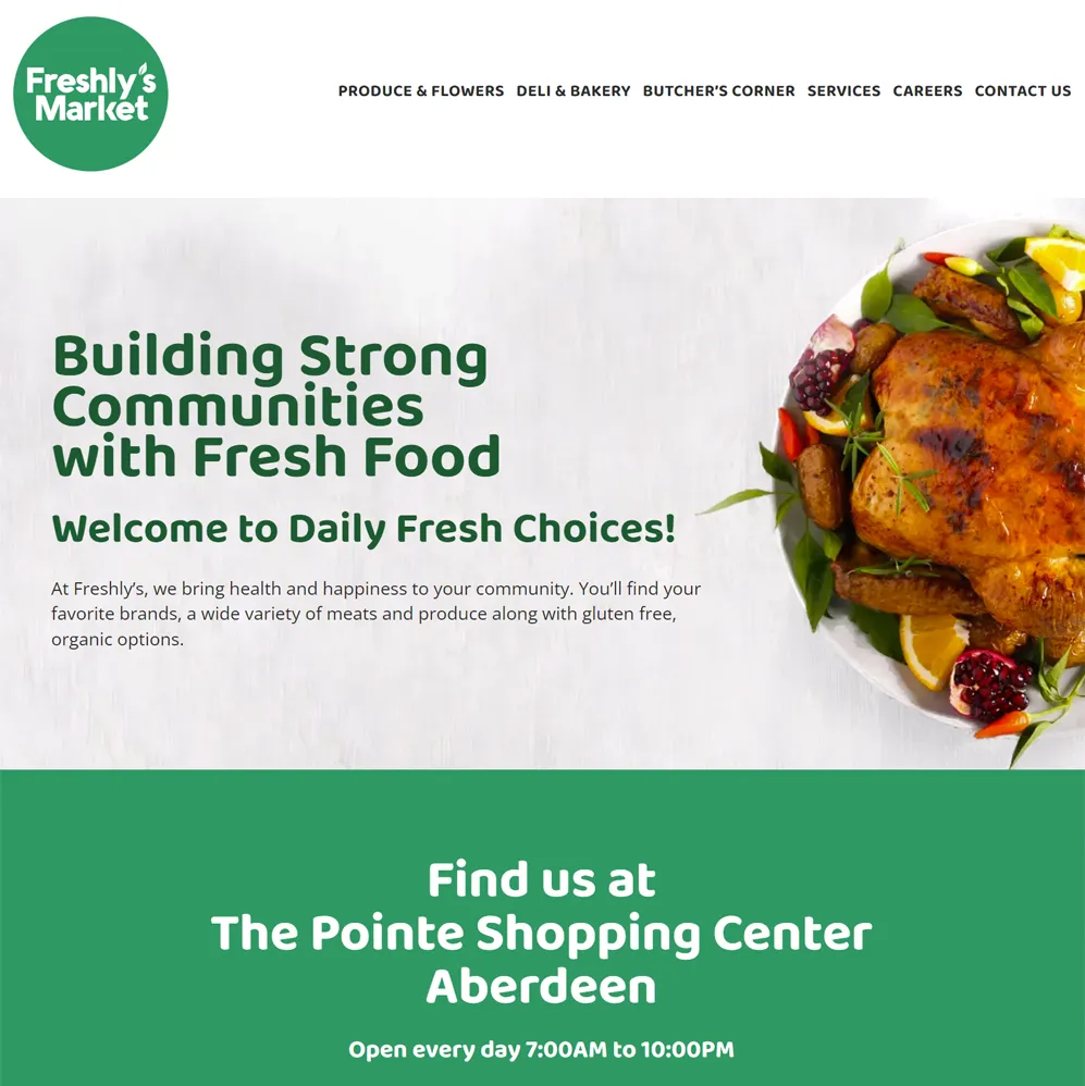 Freshly's Market website